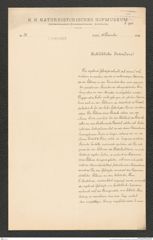 k.k. naturhistorisches Hofmuseum, Intendanzakten 1885-1896 (Hauer), Aktenzahl Z.490/1888, Seite 1